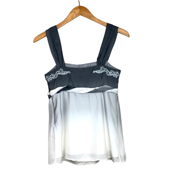 Beaded Ombre 2-Toned Silk Sleeveless Blouse by White House Black Market XS - Picture 2 of 11